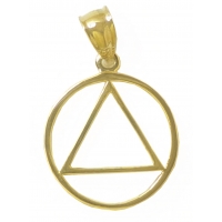 14k Gold AA Symbol Pendant, Thick Style, Large Size