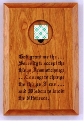 Wood Serenity Prayer Medallion Plaque
