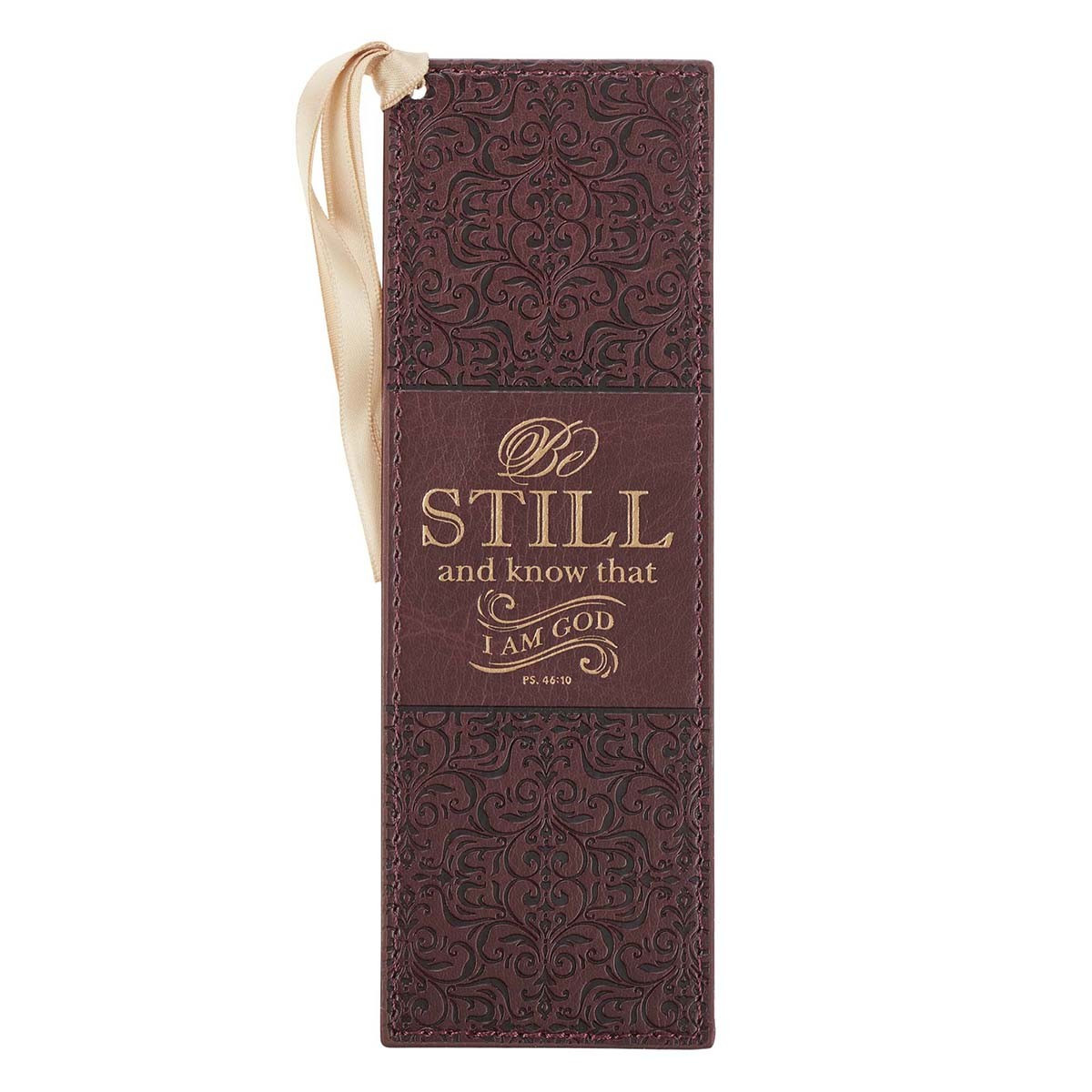 Be Still and Know Brown Faux Leather Bookmark
