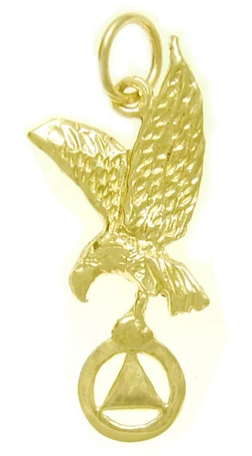 14k Gold Pendant, Eagle Holding AA Symbol