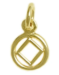 14k Gold Pendant, NA Symbol in a Smooth Circle