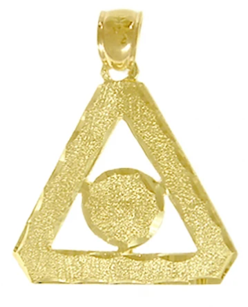 14k Gold Pendant, Al Anon Symbol with Diamond Cut Accents