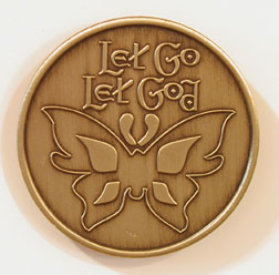 Let Go & Let God Butterfly Bronze Medallion