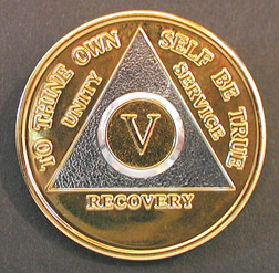 AA Bi-Plate Circle Triangle Anniversary Medallion