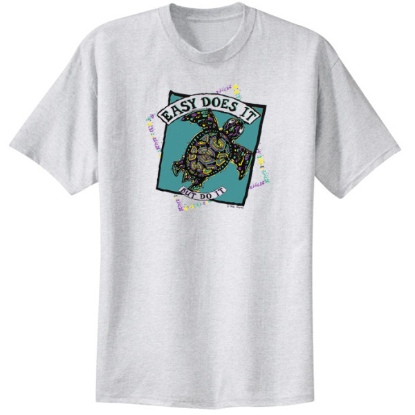 Easy Does It Turtle Tee - Ash