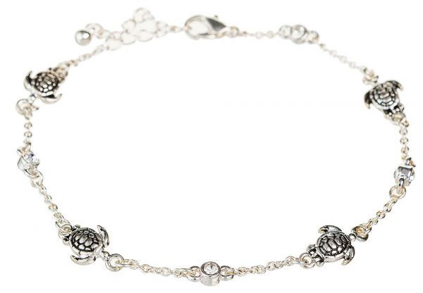 Silver Chain Turtles Anklet