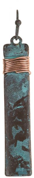 Patina Copper Wrapped Bar Earrings
