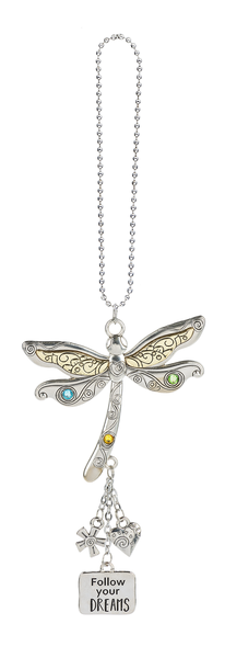 Bejeweled Dragonfly Car Charm