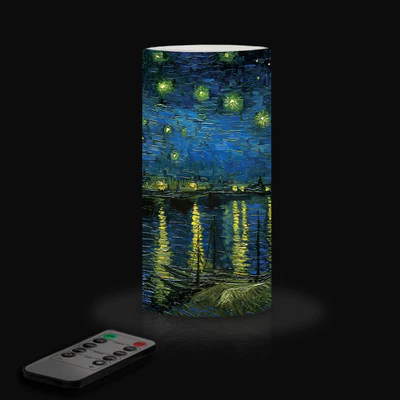 VAN GOGH OVER THE RHONE 6” LED REAL WAX CANDLE WITH REMOTE