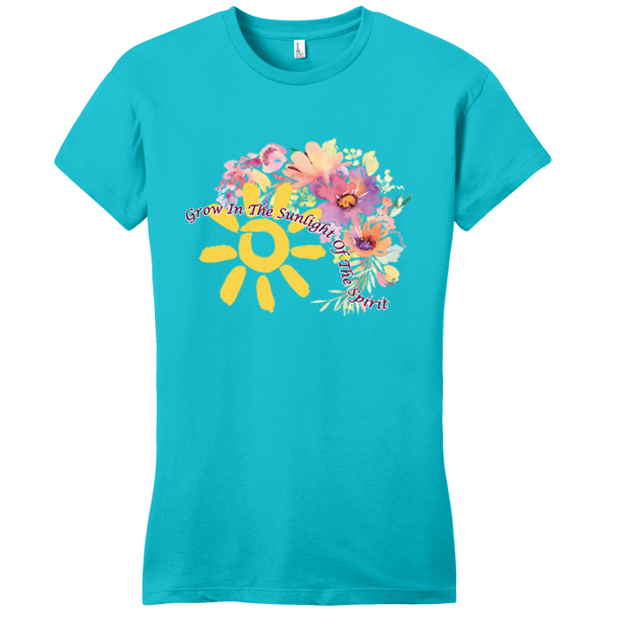 Grow in the Sunlight Tee - TURQUOISE - Click Image to Close