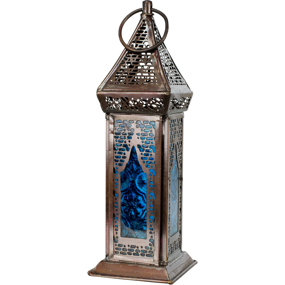 Glass & Metal Lantern Azurus Turquoise