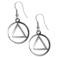 Sterling Silver, AA Symbol Earrings - Click Image to Close