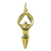 14k Gold, AA Women in Recovery Pendant, Medium Size - Click Image to Close