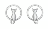 Sitting Pretty Sterling Cat Stud Earrings