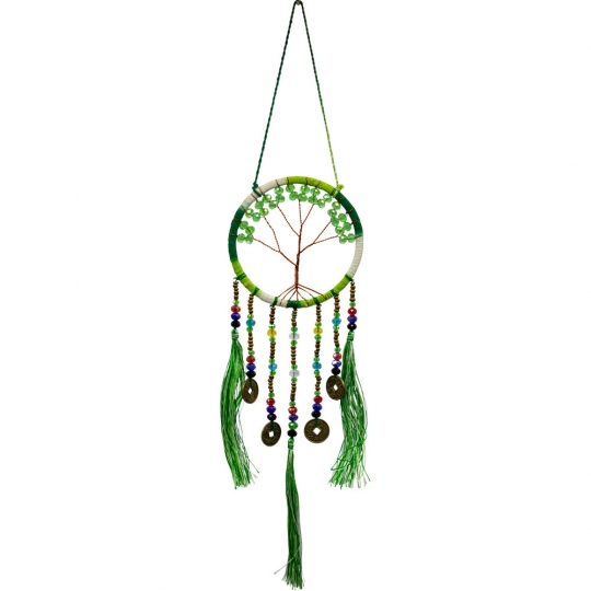 Dreamcatcher Tree of Life w/ Lucky Coins - Green