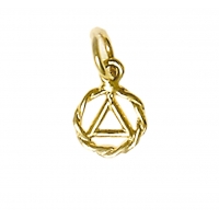 Very Small 14k Gold Twist Wire Style Pendant - Click Image to Close