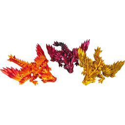 3D Printed Fidget Small Crystal Winged Dragon - Assorted Colors