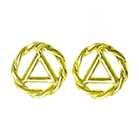 Very Small 14k Gold Twist Wire Style Stud Earrings - Click Image to Close