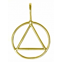 Large Size, 14k Gold Simple Wire Look Pendant - Click Image to Close