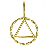 Medium Size, 14k Gold Twist Wire Style Pendant - Click Image to Close