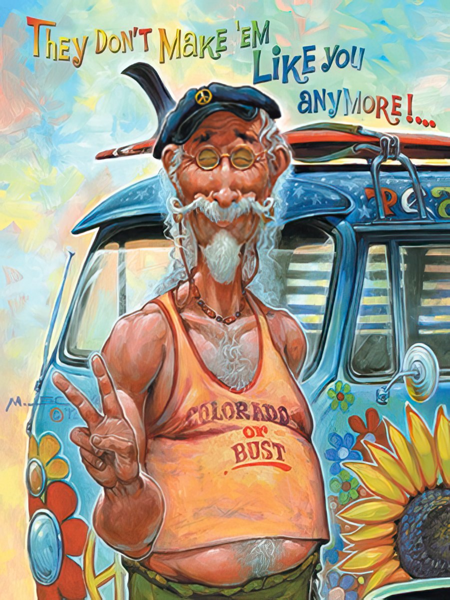 Hippie Birthday Card