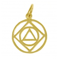 14k Gold, AA & NA Anonymous Dual Symbol Pendant, Medium Size