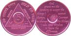 AA 5 Month Aluminum Medallion