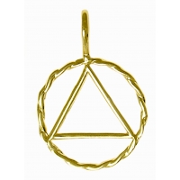 Medium Size, 14k Gold Twist Wire Style Pendant - Click Image to Close