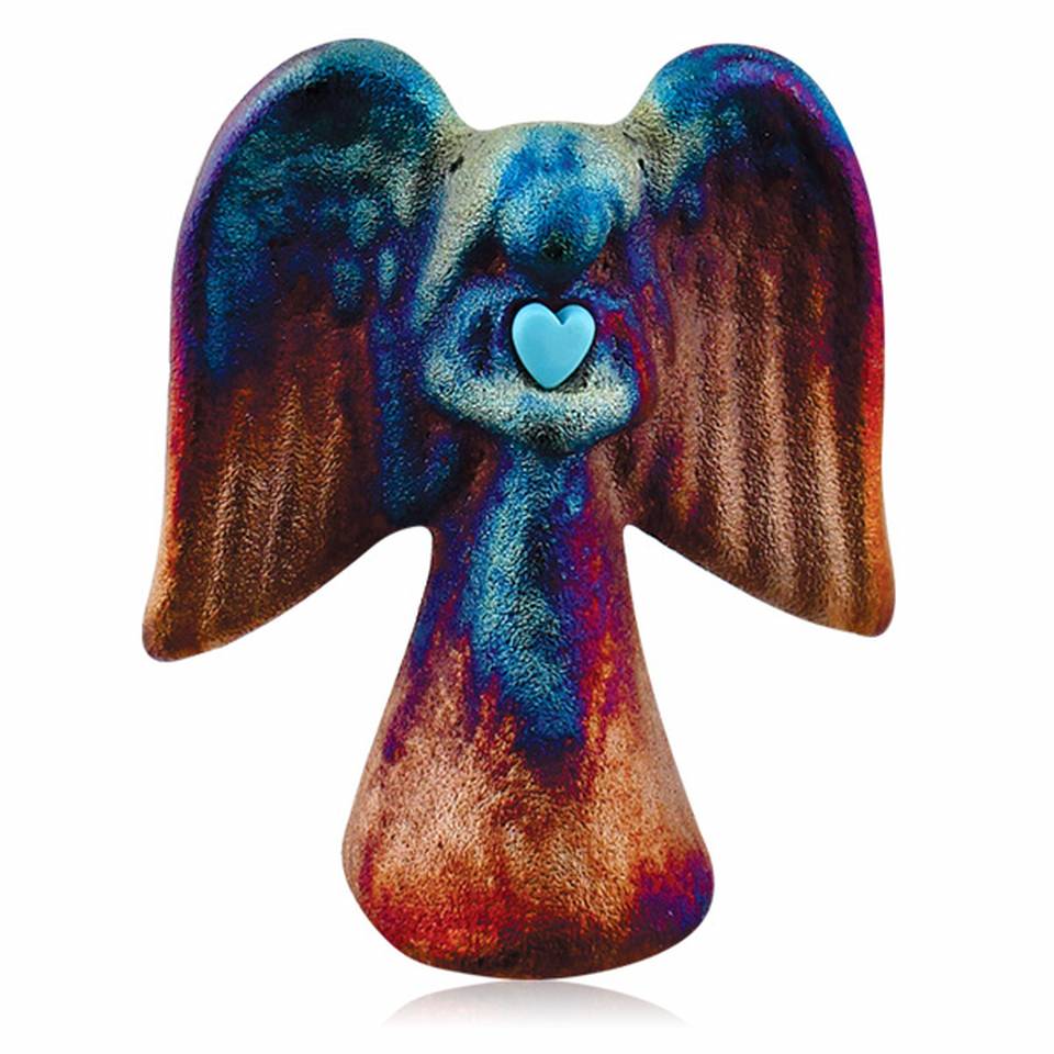Raku Pottery Angel Figurine