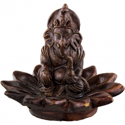 Clay Incense Holder Ganesh on Lotus
