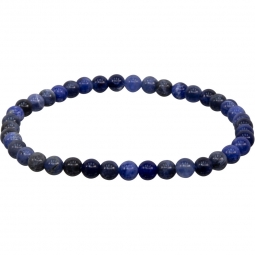 Elastic Bracelet 4mm Round Beads - Sodalite