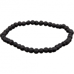 Lava 4mm Round bead elastic bracelet