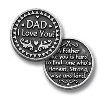 Dad Pewter Token Coin - Click Image to Close