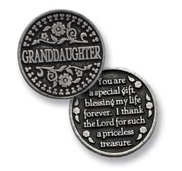 Granddaughter Pewter Token Coin - Click Image to Close