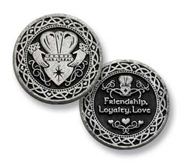 Claddagh Pewter Token Coin - Click Image to Close