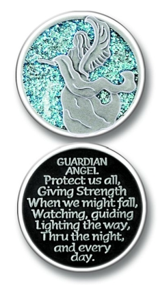 Guardian Angel Glitter Coin - Click Image to Close