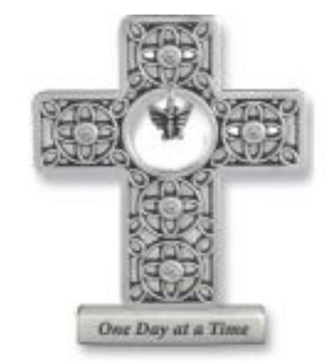 One Day at a Time Cross on Stand