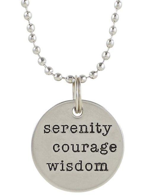 Serenity Courage Wisdom Disc Pendant with Chain - Click Image to Close