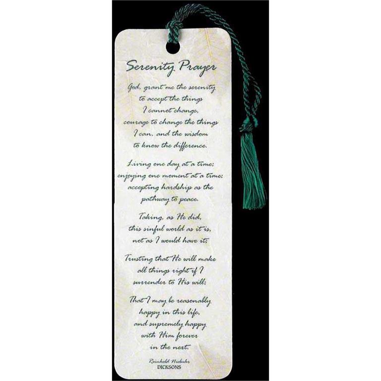 Serenity Prayer Tassel Bookmark
