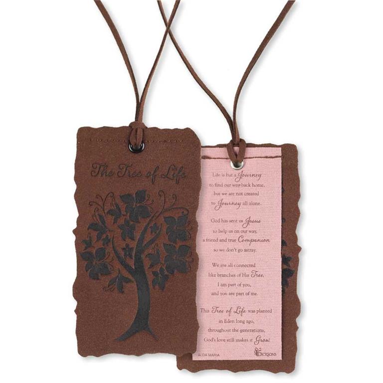 Suede Tree of Life Scripture Bookmark