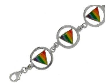 Sterling Silver Inverse Triangle Pride Bracelet