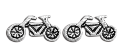 Sterling Silver Bicycle Stud Earrings - Click Image to Close