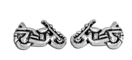 Sterling Silver Motorcycle Stud Earrings