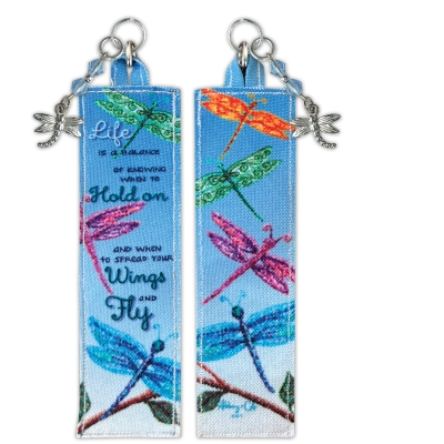 Life is a Balance Dragonfly Fabric Bookmark