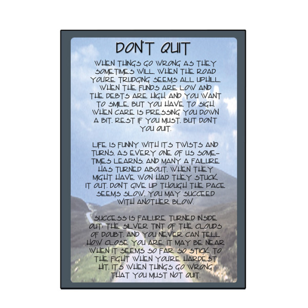 Don't Quit (Road) Card - Click Image to Close