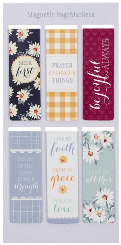 Six Magnetic Bookmark Set - Daisy Theme