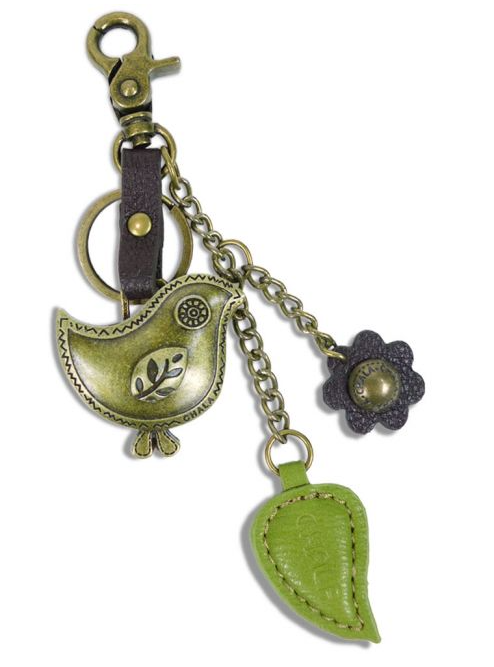 Bird and Leaf Keyring - Click Image to Close
