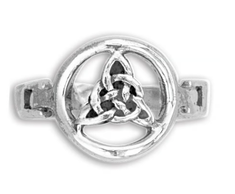 STERLING SILVER CELTIC KNOTTED TRIANGLE RING