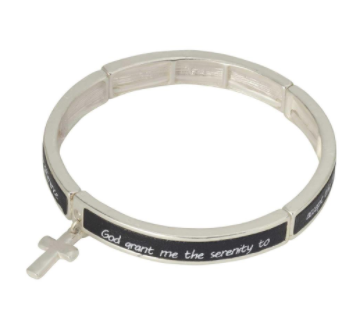 Serenity Prayer Stretch Leather Bracelet