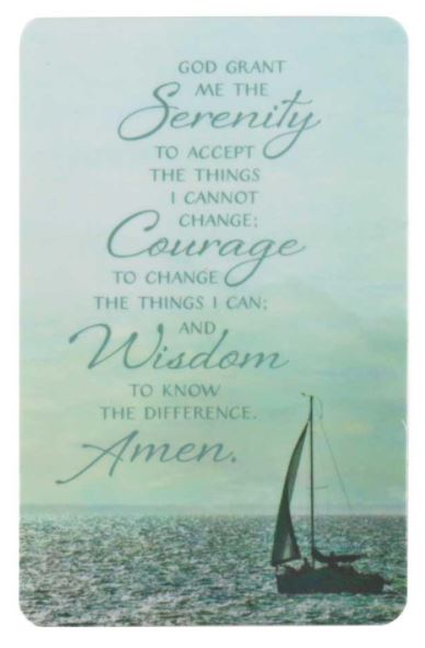Serenity Prayer Sailboat Wallet Card - Click Image to Close